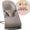 BabyBjörn Bouncer + Toy Bundle - Balance Soft (Tri-Fabric) Sand Gray / Flying Friends
