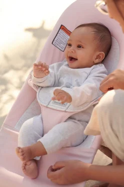 BabyBjörn Bouncer Balance Soft, Light Gray Frame Cotton/Jersey Light Pink/Grey