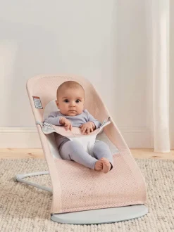 BabyBjörn Bouncer Balance Soft, Light Gray Frame Mesh Pearly Pink/Grey