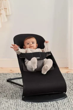 BabyBjörn Bouncer Balance Soft, Black Frame Cotton Black/Dark Grey