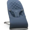 BabyBjörn Bouncer Bliss, Dark Gray Frame Classic Quilt Cotton Midnight Blue