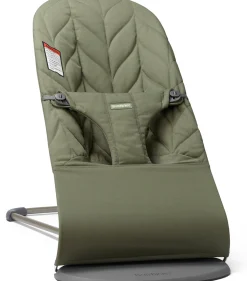 BabyBjörn Bouncer Bliss, Dark Gray Frame Petal Quilt Woven Dark Green