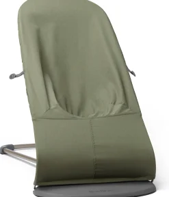 BabyBjörn Bouncer Bliss, Dark Gray Frame Petal Quilt Woven Dark Green