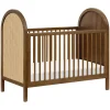 Babyletto Bondi Cane 3-in-1 Convertible Crib w/ Toddler Bed Conversion Kit - Natural Walnut / Natural Cane