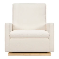 Babyletto Cali Pillowback Chair and a Half Glider - Chantilly Sherpa w/ Light Wood Base