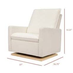 Babyletto Cali Pillowback Chair and a Half Glider - Chantilly Sherpa w/ Light Wood Base