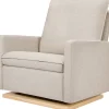 Babyletto Cali Pillowback Chair and a Half Glider - Performance Beach Eco-Weave w/ Light Wood Base