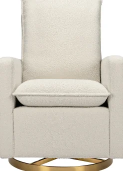 Babyletto Cali Pillowback Swivel Glider - Ivory Boucle w/ Gold Base