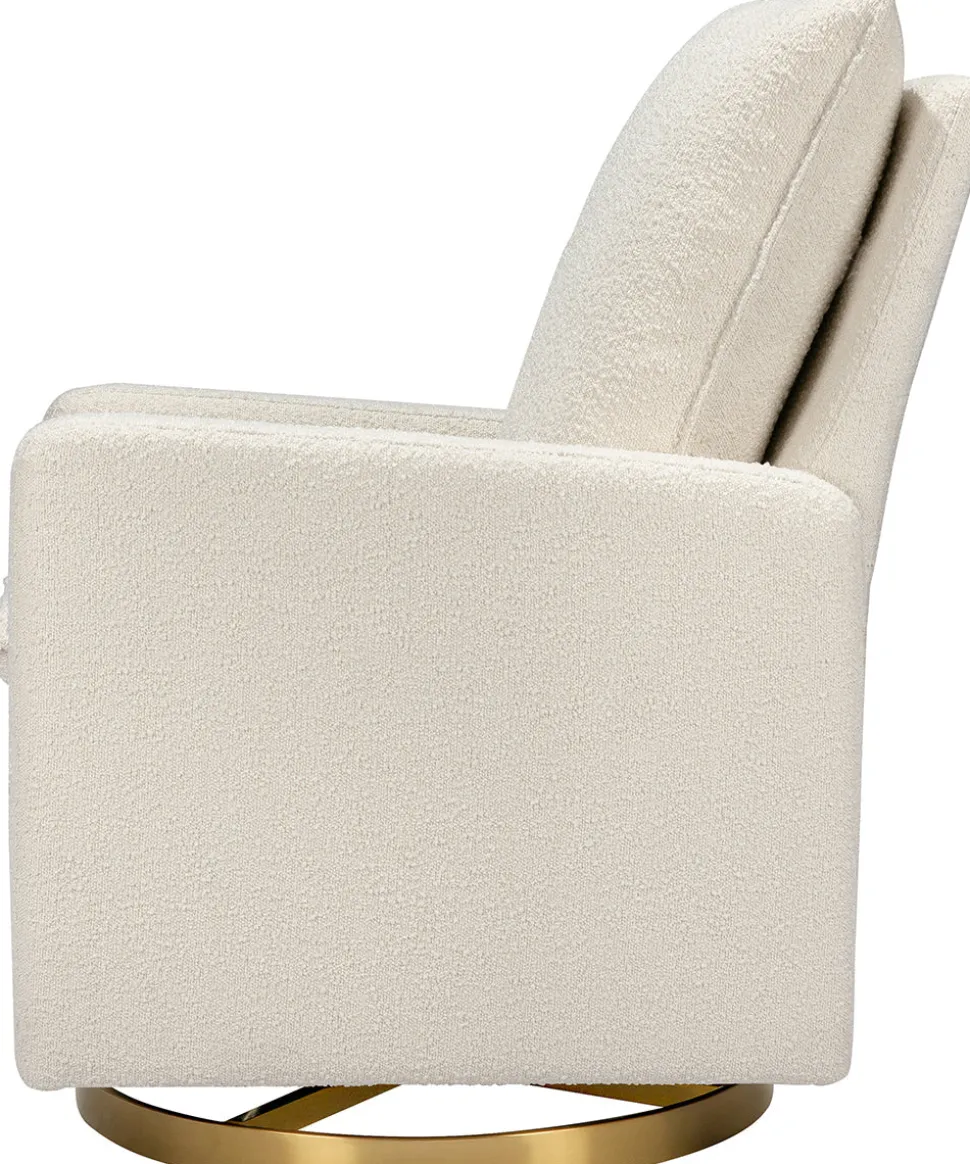 Babyletto Cali Pillowback Swivel Glider - Ivory Boucle w/ Gold Base