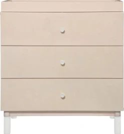 Babyletto Gelato 3-Drawer Changer Dresser, White Color Feet w/Removable Changing Tray In Washed Natural