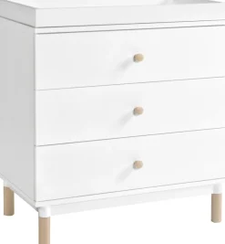 Babyletto Gelato 3-Drawer Changer Dresser, Washed Natural Kb w/Removable Changing Tray In White