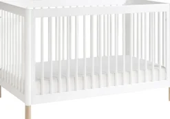 Babyletto Gelato 4-in-1 Convertible Crib w/Toddler Bed Conversion Kit - White w/ Washed Natural Feet