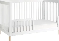 Babyletto Gelato 4-in-1 Convertible Crib w/Toddler Bed Conversion Kit - White w/ Washed Natural Feet