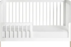 Babyletto Gelato 4-in-1 Convertible Crib w/Toddler Bed Conversion Kit - White w/ Washed Natural Feet