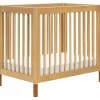 Babyletto Gelato 4-in-1 Convertible Mini Crib - Honey w/ Vegan Tan Leather