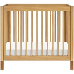 Babyletto Gelato 4-in-1 Convertible Mini Crib - Honey w/ Vegan Tan Leather