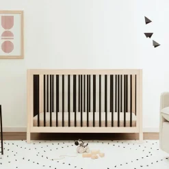 Babyletto Gelato 4-in-1 Convertible Crib w/Toddler Bed Conversion Kit - Washed Natural / Black