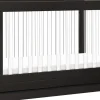 Babyletto Harlow Acrylic 3-in-1 Convertible Crib w/Toddler Bed Conversion Kit - Black / Acrylic