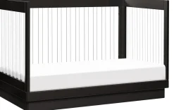 Babyletto Harlow Acrylic 3-in-1 Convertible Crib w/Toddler Bed Conversion Kit - Black / Acrylic