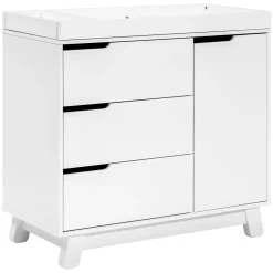 Babyletto Hudson 3-Drawer Changer Dresser, KD w/Removable Changing Tray In White