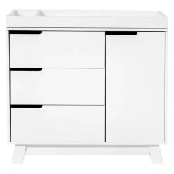 Babyletto Hudson 3-Drawer Changer Dresser, KD w/Removable Changing Tray In White