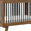 Babyletto Hudson 3-in-1 Convertible Crib with Toddler Bed Conversion Kit - Natural Walnut / Black