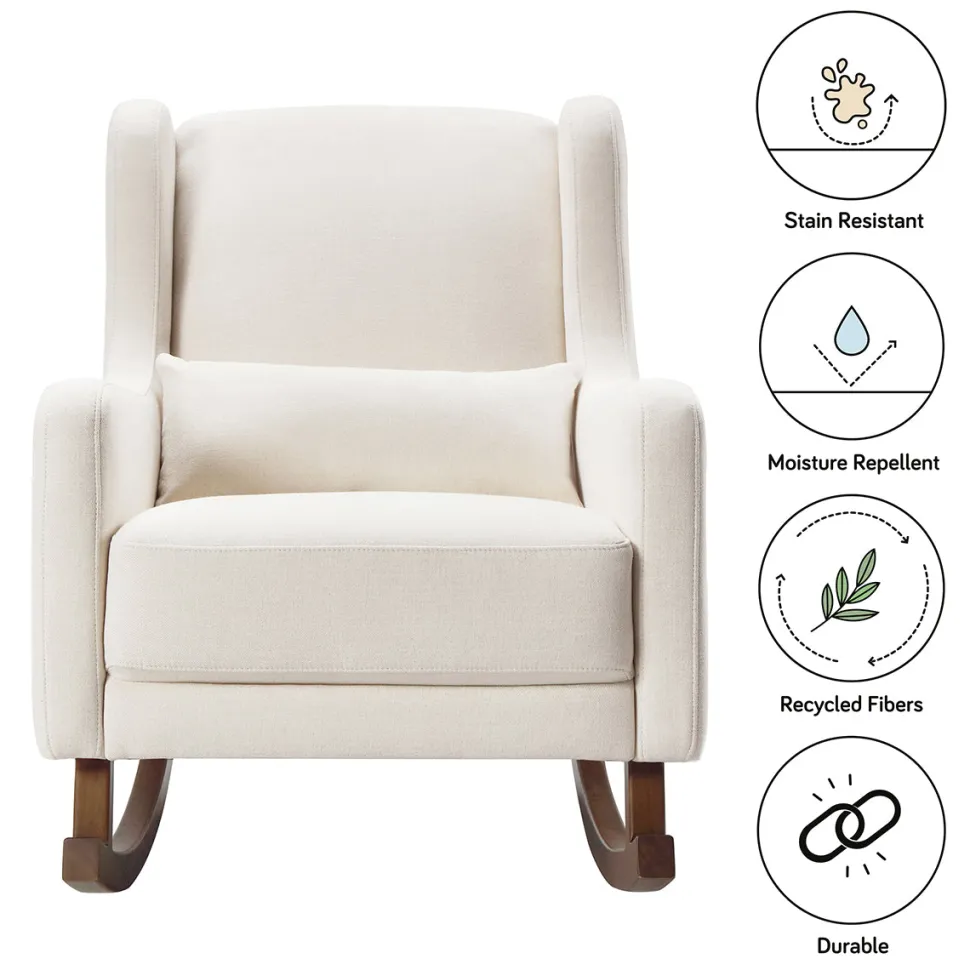 Babyletto Kai Rocker - Performance Natural Eco-Twill w/ Dark Legs