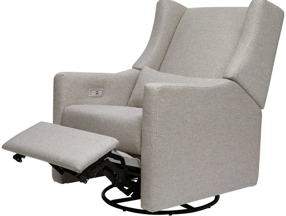 Babyletto Kiwi Electronic Glider Recliner w/ USB - Performance Grey Eco-Weave