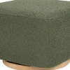 Babyletto Kiwi Gliding Ottoman - Olive Boucle w/ Light Wood Base