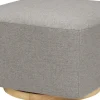 Babyletto Kiwi Gliding Ottoman - Performance Grey Eco-Weave w/ Light Wood Base