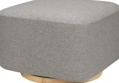 Babyletto Kiwi Gliding Ottoman - Performance Grey Eco-Weave w/ Light Wood Base