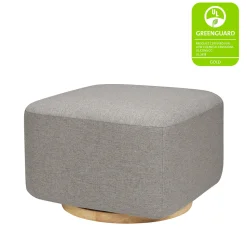 Babyletto Kiwi Gliding Ottoman - Performance Grey Eco-Weave w/ Light Wood Base