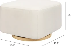 Babyletto Kiwi Gliding Ottoman - Performance Cream Eco-Weave w/ Light Wood Base