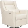 Babyletto Kiwi Plus Electric Recliner Swivel Glider w/ Adjustable Headrest + USB Port - Performance Ivory Boucle