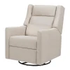 Babyletto Kiwi Plus Electric Recliner Swivel Glider w/ Adjustable Headrest + USB Port - Performance Beach Eco-Weave