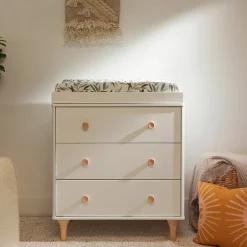 Babyletto Lolly 3-Drawer Changer Dresser, KD with Removable Changing Tray - White Natural