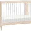 Babyletto Lolly 3-In-1 Convertible Crib with Toddler Bed Conversion Kit - Washed Natural / Acrylic