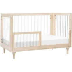 Babyletto Lolly 3-In-1 Convertible Crib with Toddler Bed Conversion Kit - Washed Natural / Acrylic