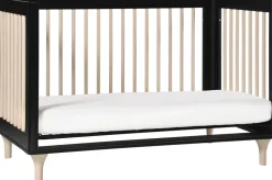 Babyletto Lolly 3-In-1 Convertible Crib with Toddler Bed Conversion Kit - Black/WashedNatural