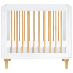 Babyletto Lolly 4-in-1 Convertible Mini Crib w/ Toddler Bed Conversion Kit - White/Natural