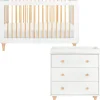 Babyletto Lolly 3-in-1 Convertible Crib + 3-Drawer Changer Dresser Bundle - White / Natural