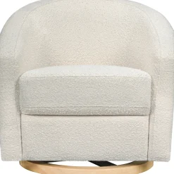 Babyletto Madison Swivel Glider - Ivory Boucle & Cane w/Light Wood Base