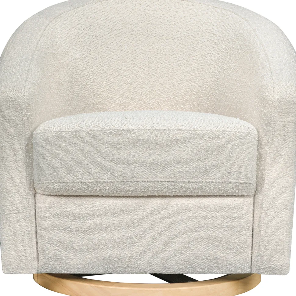 Babyletto Madison Swivel Glider - Ivory Boucle & Cane w/Light Wood Base