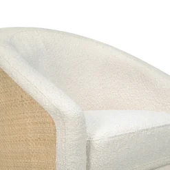 Babyletto Madison Swivel Glider - Ivory Boucle & Cane w/Light Wood Base