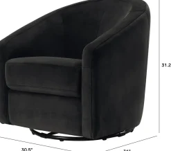 Babyletto Madison Swivel Glider - Black Velvet