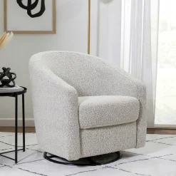 Babyletto Madison Swivel Glider - Black White Boucle