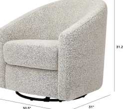 Babyletto Madison Swivel Glider - Black White Boucle