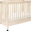 Babyletto Maki Full-Size Portable Folding Crib w/Toddler Bed Conversion Kit - Washed Natural