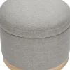 Babyletto Naka Storage Ottoman - Performance Grey Eco-Weave w/ Light Wood Base