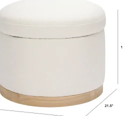 Babyletto Naka Storage Ottoman - Performance Cream Eco-Weave w/ Light Wood Base